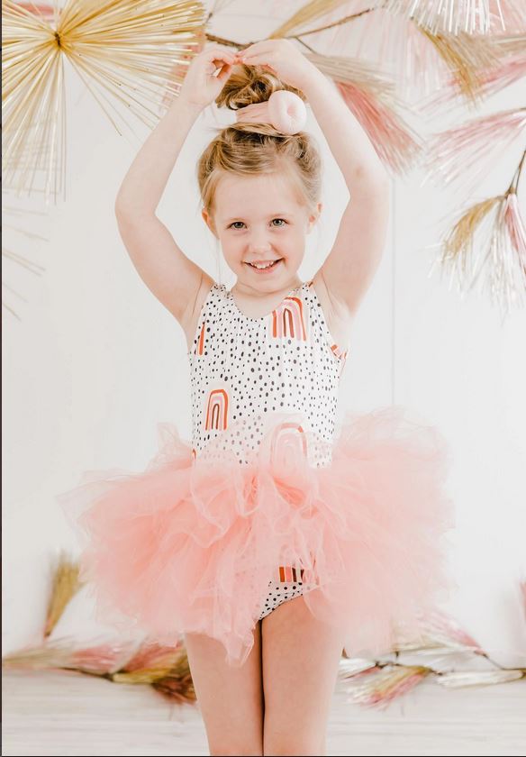 Peach Rainbow Tank Tutu Leotard