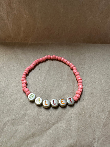 Ballet Beaded Bracelet- Pink