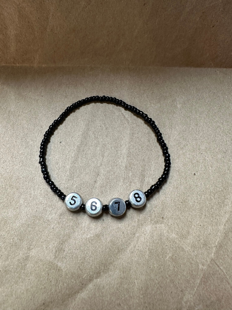 5-6-7-8 Beaded Bracelet-Black