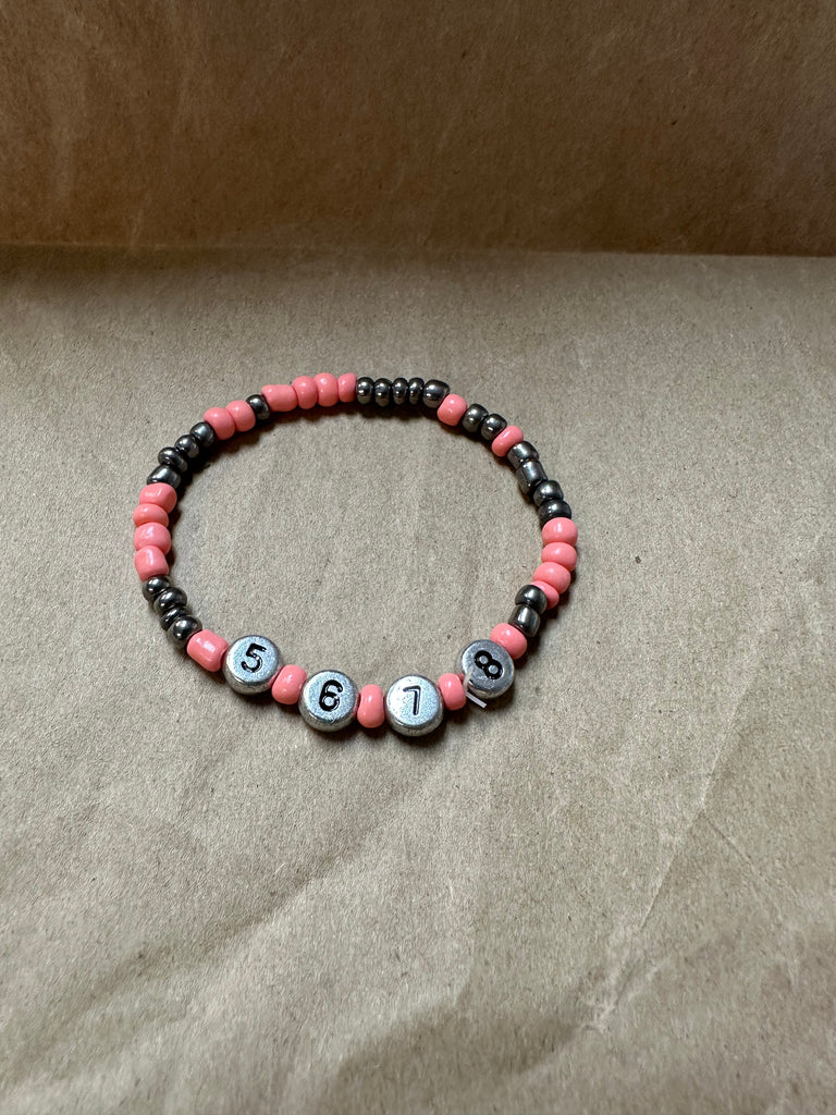 5-6-7-8 Bead Bracelet- Pink