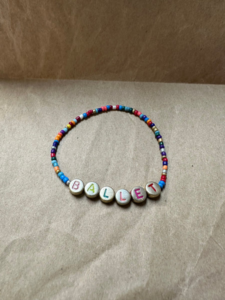 Ballet Beaded Bracelet-Rainbow
