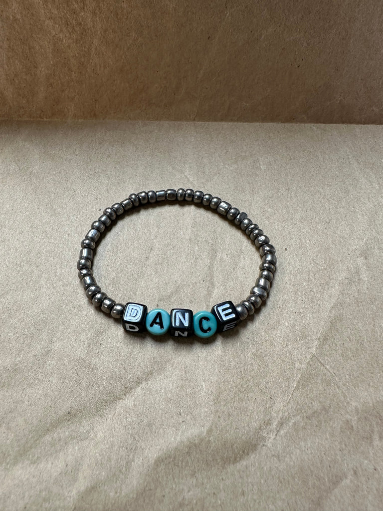 Dance Beaded Bracelet-Metallic Gray