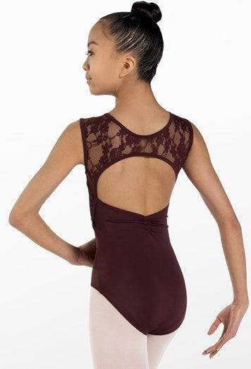 Open Lace Cap Sleeved Leotard