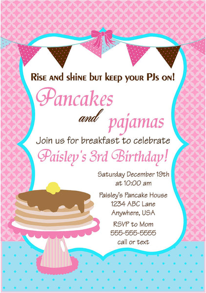 Pancakes and Pajamas Invitation