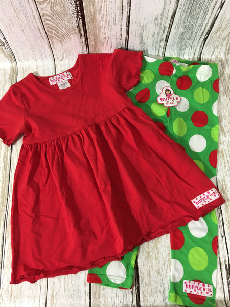 Christmas Red/Polka Dot Legging Set