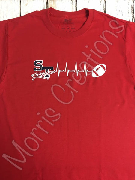 ST Rebels Heartbeat Football Tshirt